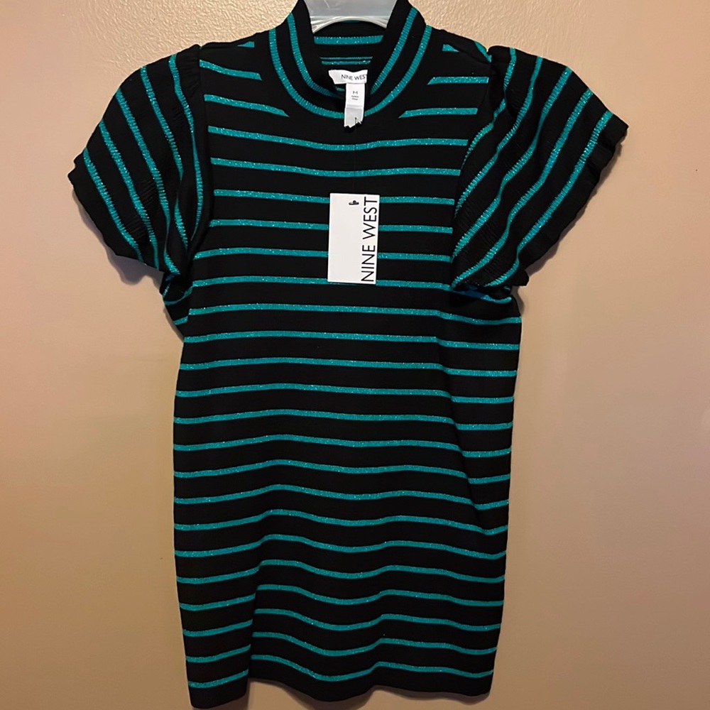 Nine West Ruffle Short Sleeve Top